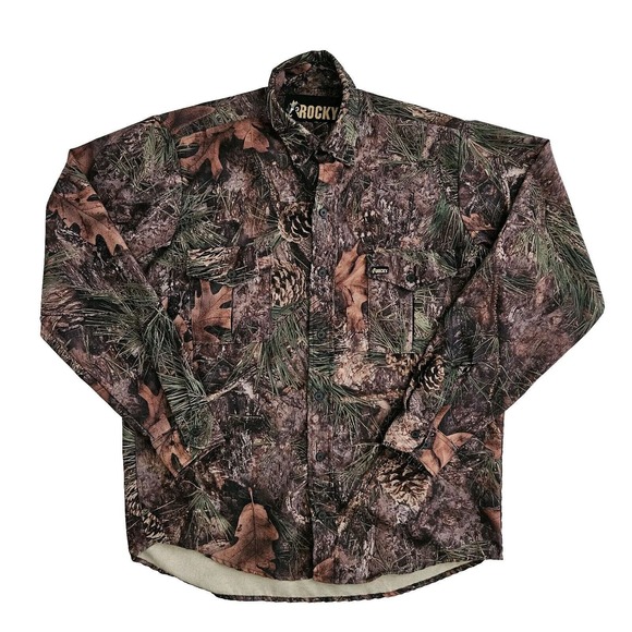 Vintage Rocky (Mens Large) True Timber Camo Button Up Long Sleeve Shirt Hunting‎ - Picture 1 of 6